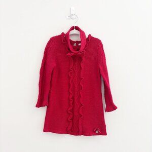 Tahari Baby Girls' Red Cable Knit Sweater Dress